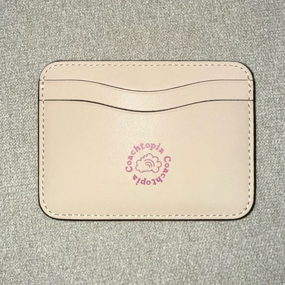 NWT Coach Wavy Card Case In Coachtopia Leather With Cherry Print - Picture 6 of 8